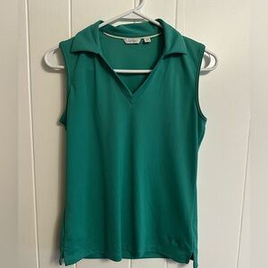 Lady Hagen Sleeveless Polo Tank Top - Teal